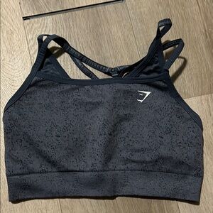 Gymshark Black Sports Bra Criss-Cross Design